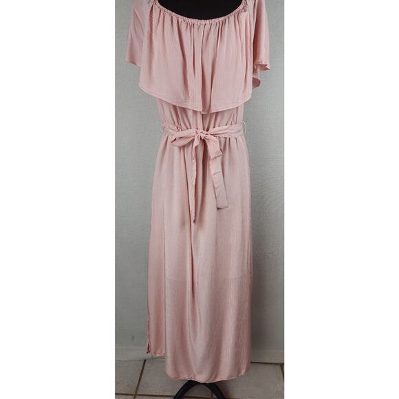 Vintage Simply Styled by Sears Women's 16 Striped belted maxi on or off shoulder - Picture 8 of 12
